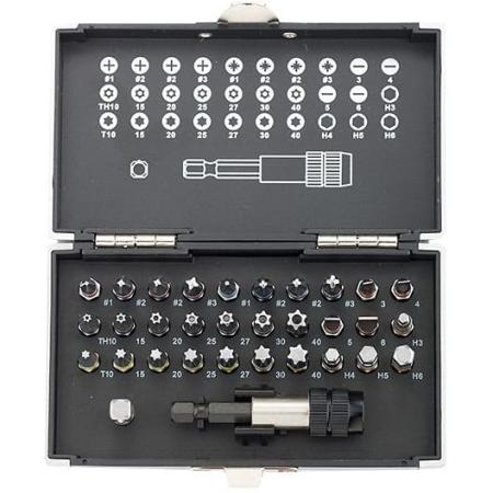 Набор бит, магнитный адаптер,сталь S2,пластиковый кейс,32 предм.// Gross