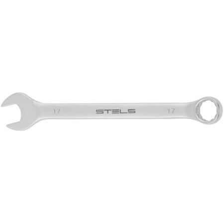 Ключ комбинированный, 17 мм, CrV, матовый хром// Stels