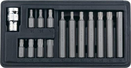 Набор бит TORX, хвостовик-шестигранник, 10 мм, CrV, 15 предм.// Stels