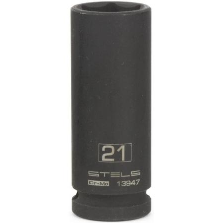 Головка ударная удлиненная шестигранная, 21 мм, 1/2", CrMo // Stels