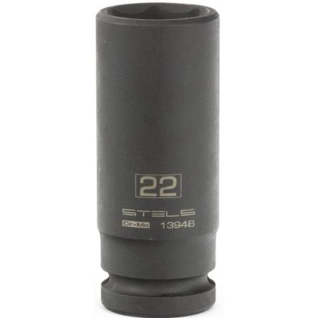 Головка ударная удлиненная шестигранная, 22 мм, 1/2", CrMo // Stels