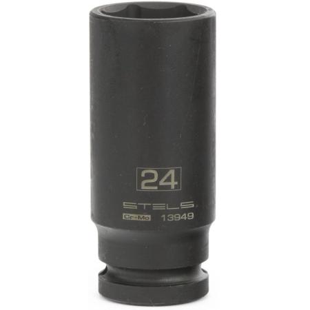 Головка ударная удлиненная шестигранная, 24 мм, 1/2", CrMo // Stels