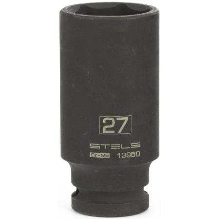 Головка ударная удлиненная шестигранная, 27 мм, 1/2", CrMo // Stels