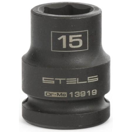 Головка ударная шестигранная, 15 мм, 1/2", CrMo // Stels
