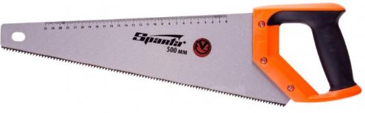 Ножовка по дереву, 500 мм, 7-8 TPI, зуб-2D, каленый зуб, линейка, двухкомпонентная рукоятка// Sparta