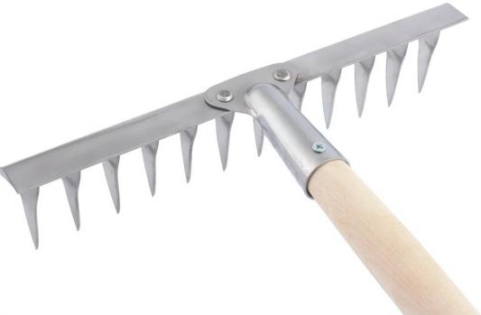Грабли 14-зубые витые, 340 мм, нерж. сталь, черенок в/с Россия// Сибртех