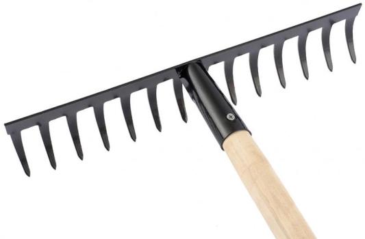 Грабли 14-зубые,360мм,с черенком,прямые Россия// Сибртех