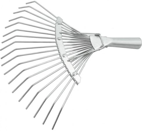 Грабли веерные 18 зубьев, с черенком, оцинкованные, круглый зуб Россия// Сибртех