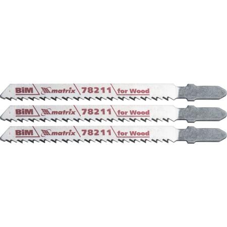 Полотна для электролобзика по дереву, 3 шт. T101BF, 75 x 2,5мм, Bimetal// Matrix