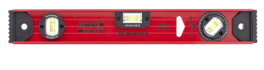 Уровень алюминиевый "Рельс", 400 мм, 3 глазка, усиленный// Matrix