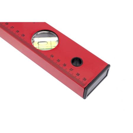 Уровень алюминиевый, 400 мм, 3 глазка, красный, линейка// Matrix