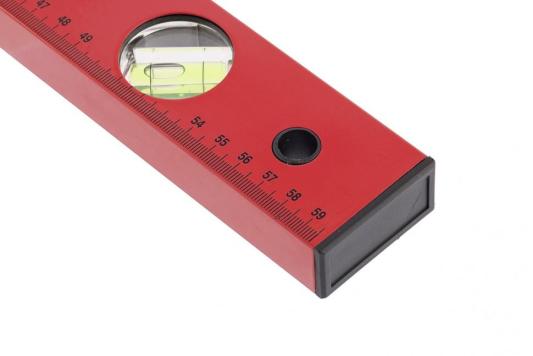 Уровень алюминиевый, 600 мм, 3 глазка, красный, линейка// Matrix
