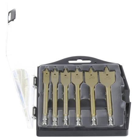 Набор сверл перовых по дереву, 10-12-16-18-20-25 мм, 6 шт., пластик. кейс// Matrix