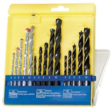 Набор сверл по бетону 5-6-8 мм, металлу 5-6-8 мм, дереву 5-6-8 мм, 9 шт. цилин. хвостовик// Sparta