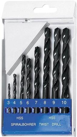Набор сверл по металлу, 3-10 мм (через 1 мм), HSS, 8 шт.цилиндрический хвостовик// Sparta
