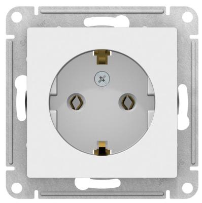 Механизм розетки SCHNEIDER ELECTRIC ATN000143  1-м сп atlas design с заземл. 16а бел.