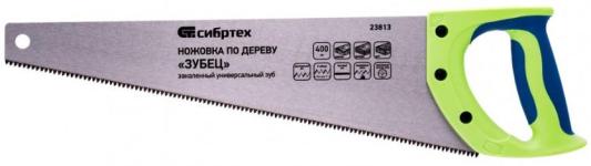 Ножовка по дереву "Зубец", 400 мм, 7-8 TPI, зуб 3D, каленый зуб, 2-х компонентная рукоятка// Сибртех