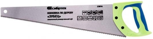 Ножовка по дереву "Зубец", 450 мм, 7-8 TPI, зуб 3D, каленый зуб, 2-х компонентная рукоятка// Сибртех