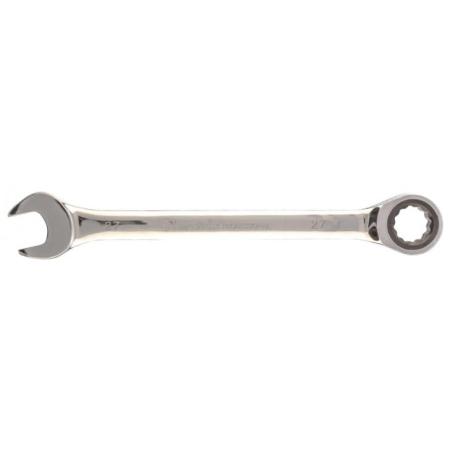 Ключ комбинированный трещоточный, 27 мм, CrV зеркальный хром// Matrix