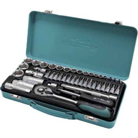 Набор торцевых головок с трещоткой, 1/4"и 3/8", 44 предм.// Stels