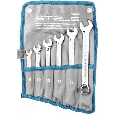 Набор ключей комбинированных 6 шт. 8-17 мм  антислип// Stels