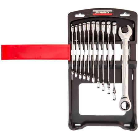 Набор ключей комбинированных, трещоточных 11 шт.// Matrix