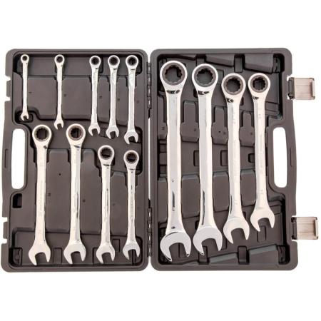 Набор ключей комбинированных, трещоточных 13 шт.// Matrix
