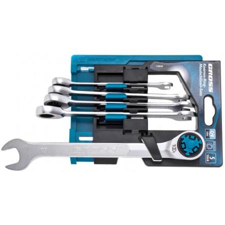 Набор ключей комбинированных трещоточных, СRV, 5 шт. 8- 17 мм// Gross