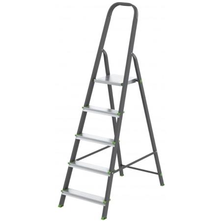 Стремянка, 5 ступеней, стальной профиль, алюминиевые ступени, Россия // Сибртех