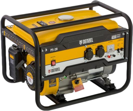 Генератор бензиновый PS 28, 2,8 кВт, 230В, 15л, ручной стартер// Denzel