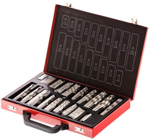 Набор сверл по металлу, 1-10 мм, 170 шт., HSS, в металлическом кейсе// Matrix