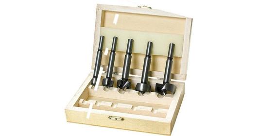 Набор сверл SPARTA 704405  форстнера по дереву 10-15-20-25-35мм 5шт в дерев. боксе цилин.хвостовик