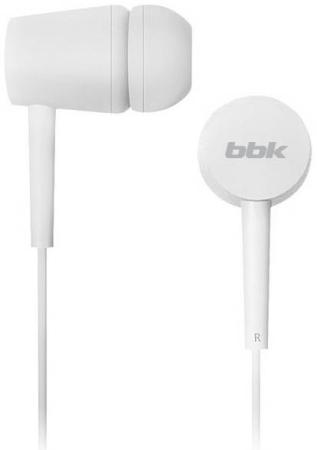 Наушники вкладыши BBK EP-1002S 1.2м белый проводные (в ушной раковине)