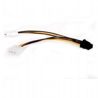Кабель питания 2хMolex(2x4pin) -PCI-E 6pin, для подкл. видеокарты к б/п, Gembird CC-PSU-6