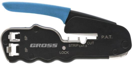 Клещи для обжима телефонных и компьютерных клемм RJ45, 8P и RJ11/12, 6P, компакт., CAT5// Gross