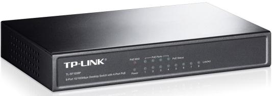 Коммутатор TP-LINK TL-SF1008P 8-портовый 10/100 Мбит/с настольный коммутатор с 4 портами PoE