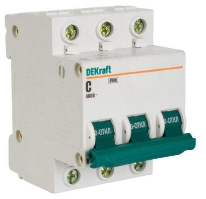 Автоматический выключатель DEKraft ВА-101 3П 16А C 4.5кА 11078DEK