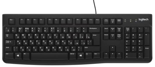 Клавиатура проводная Logitech Keyboard K120 For Business Black USB черный
