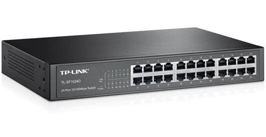 Коммутатор TP-LINK TL-SF1024D 24-портовый 10/100 Мбит/с настольный/монтируемый в стойку коммутатор
