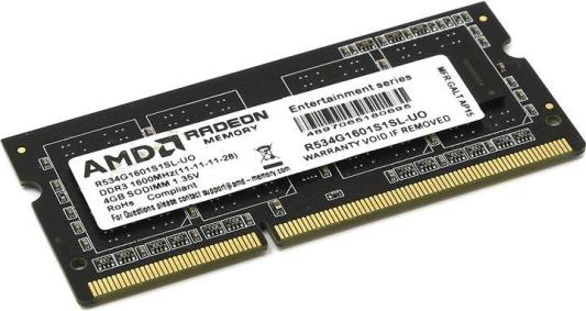 Оперативная память для ноутбука AMD R534G1601S1SL-UO SO-DIMM 4Gb DDR3L 2133 MHz R534G1601S1SL-UO