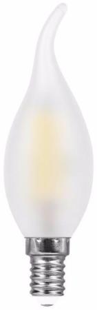 Лампа светодиодная филаментная E14 5W 2700К свеча на ветру матовая 104201105