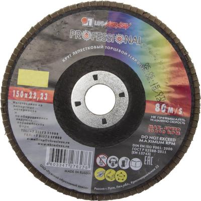Круг лепестковый торцевой, 150 х 22,2мм, тип КЛТ1, "Луга" Р40