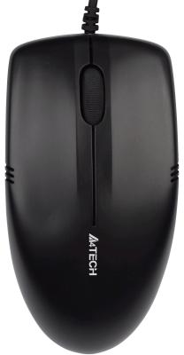 Мышь A4Tech OP-530NU, черный, технология V-Track, работает на любой поверхности, 1000DPI