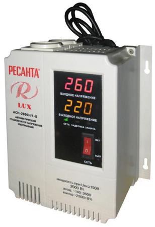 Стабилизатор напряжения Ресанта АСН-2 000 Н/1-Ц 63/6/15 2 розетки белый