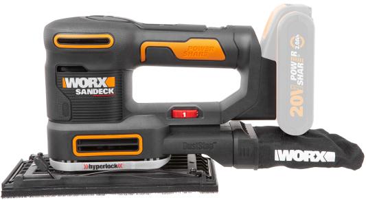 Виброшлифмашина аккумуляторная WORX WX820  20В, 2 Ач х1, кейс