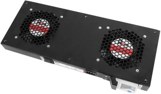 ЦМО Модуль вентиляторный, 2 вентилятора с терморегулятором, чёрный R-FAN-2T-9005