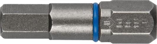 Биты ЗУБР "ЭКСПЕРТ" торсионные кованые, обточенные, хромомолибденовая сталь, тип хвостовика C 1/4", HEX5, 25мм, 2шт
