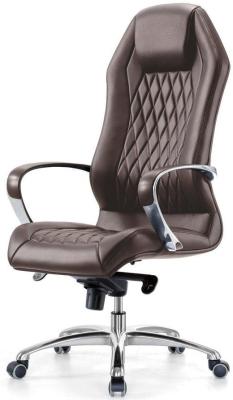 Кресло Бюрократ Aura/Brown кожа коричневый