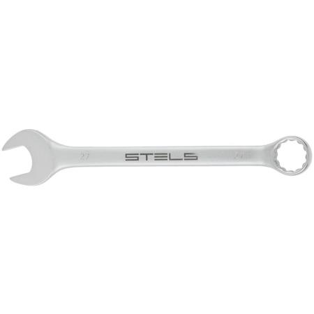 Ключ комбинированный, 27 мм, CrV, матовый хром// Stels