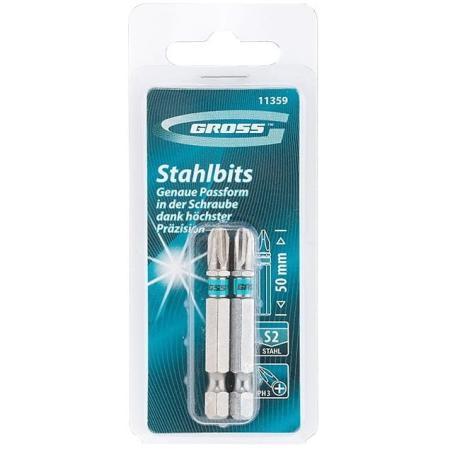 Набор бит PH3х50, сталь S2, 2шт. // Gross